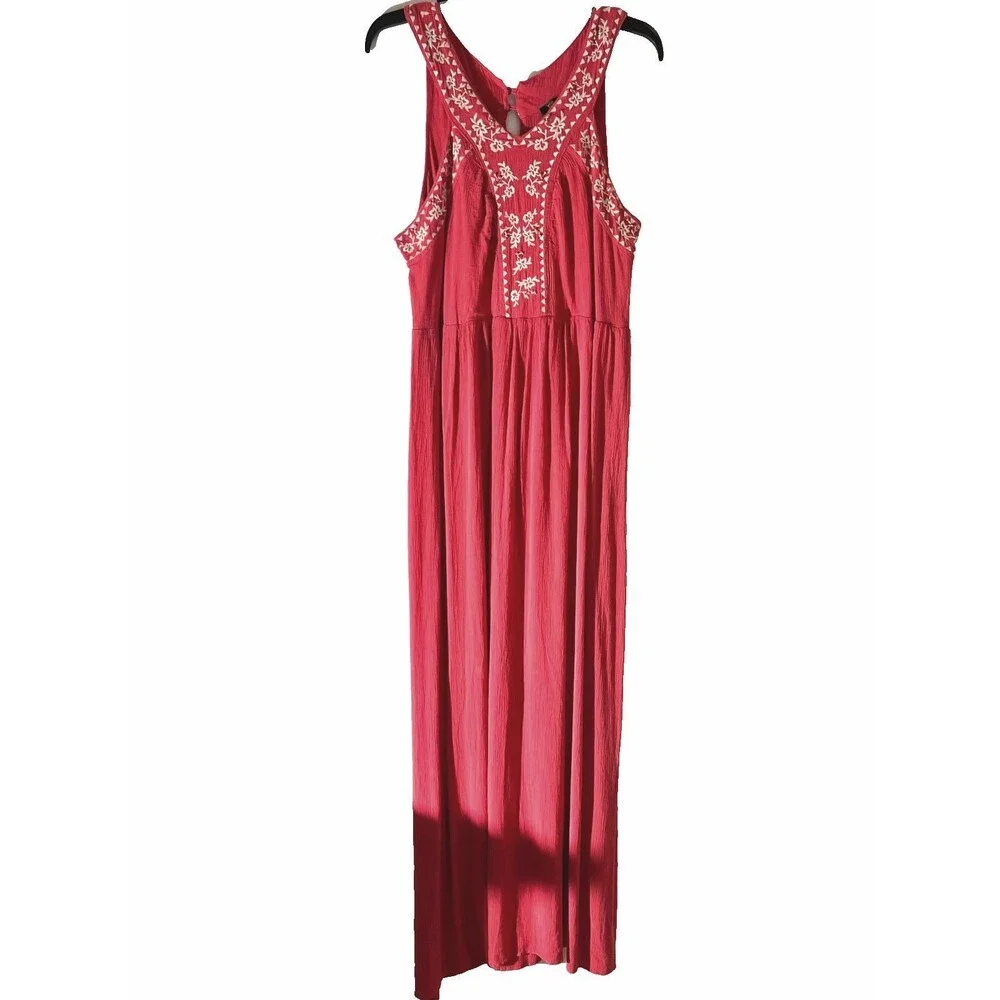 CUPIO Coral Boho Sleeveless Maxi Dress SIZE 10 - Picture 2 of 7